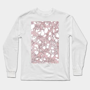 Pastel Pink White Black Bubble Paint Spilled Ink Mess Effect Long Sleeve T-Shirt